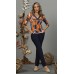 044863 Blusa Ramany Manga 3/4 Estampada